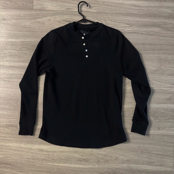 Esntls Black Henley Shirt - Picture 1 of 3